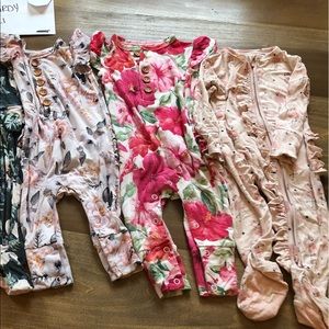 Posh Peanut bundle footies and rompers 3-6m